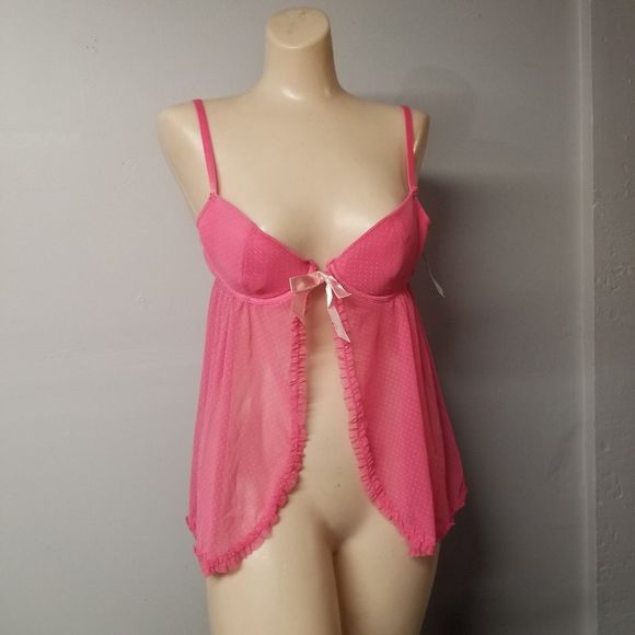 New Y2K 2000s Rampage Fly away pink mesh medium M lingerie bra top - Picture 1 of 7